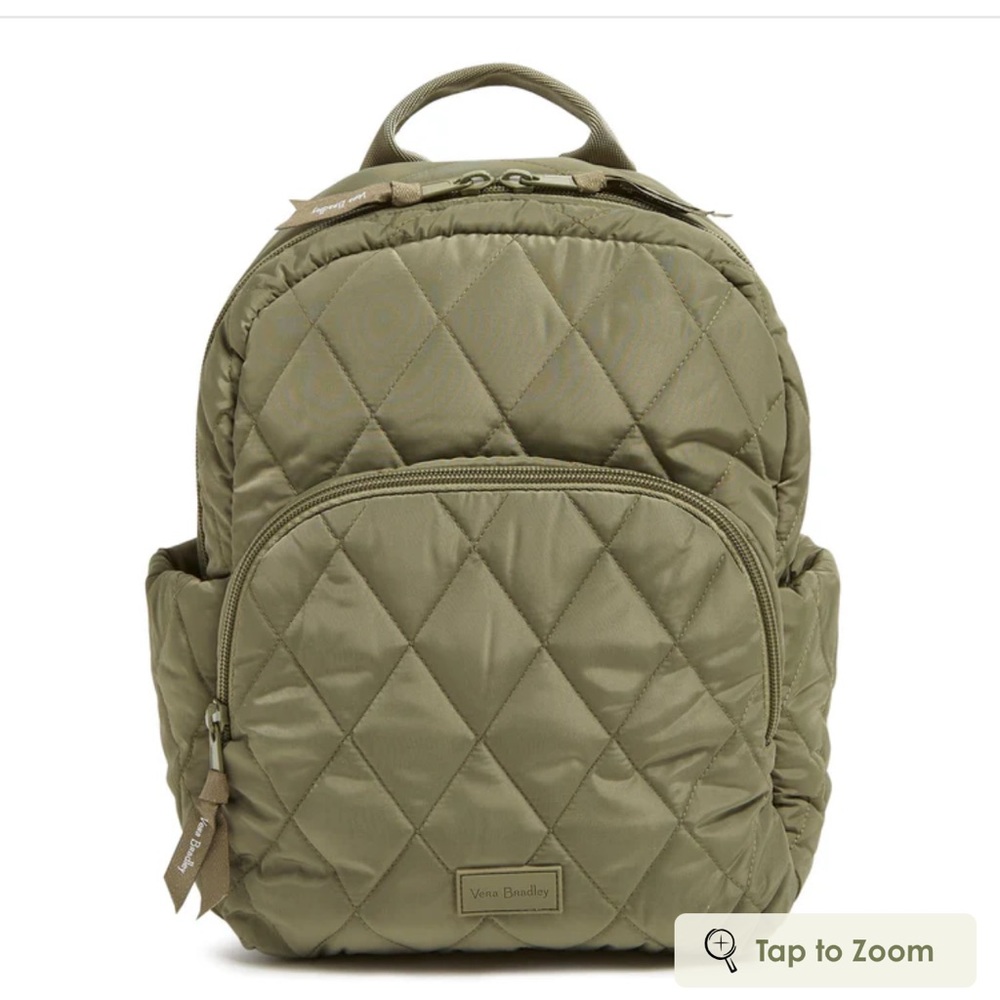 Vera Bradley Olive Quilted compact Backpack